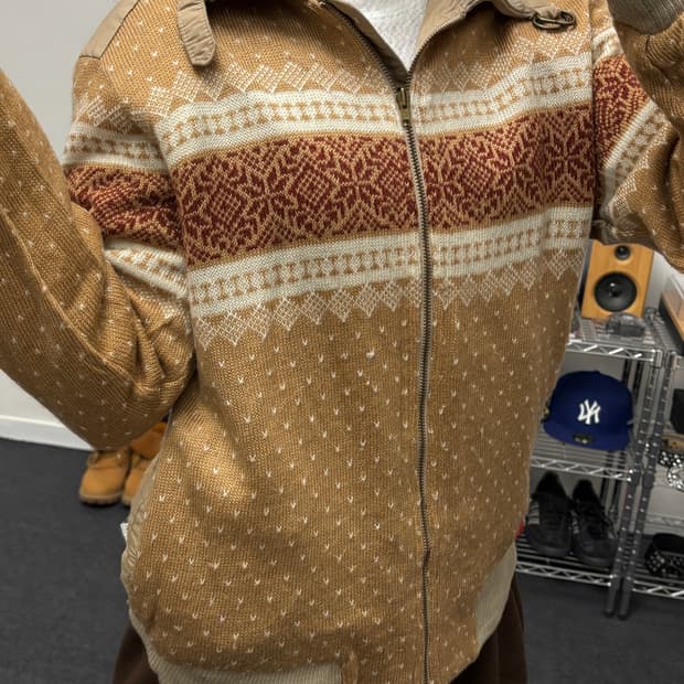 올드 빈티지 리버시블 코튼 블루종 자켓