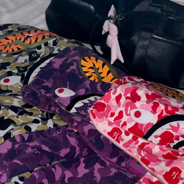 Bape hood purple 베이프 샤크 후드집업 퍼플 