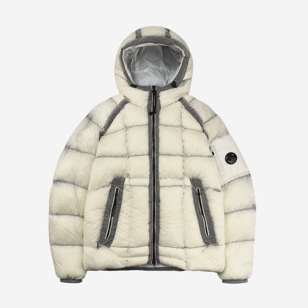 C.P. 컴퍼니 D.D. 쉘 후드 다운 자켓 거즈 화이트 라지 새제품 