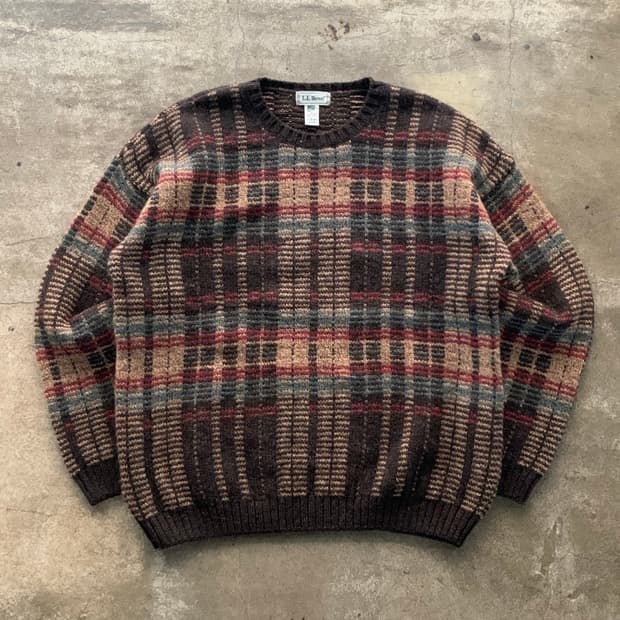 80s 엘엘빈 크루넥 울 스웨터