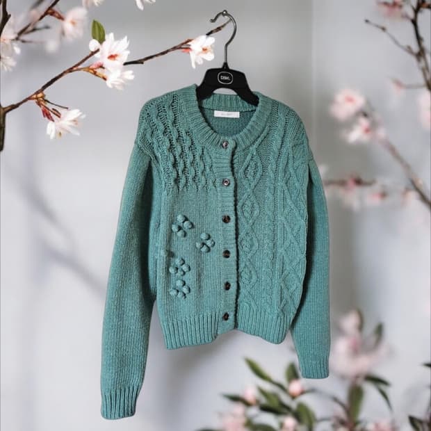 JJ 지고트(JJ JIGOTT) 꽈배기 니트 여성가디건(울혼방/FREE)