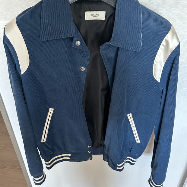롤링 코듀로이 바시티 자켓 L네이비