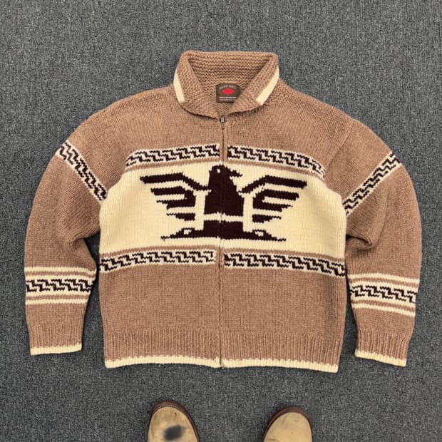 캐나다 스타일 빈티지 니트 코위찬