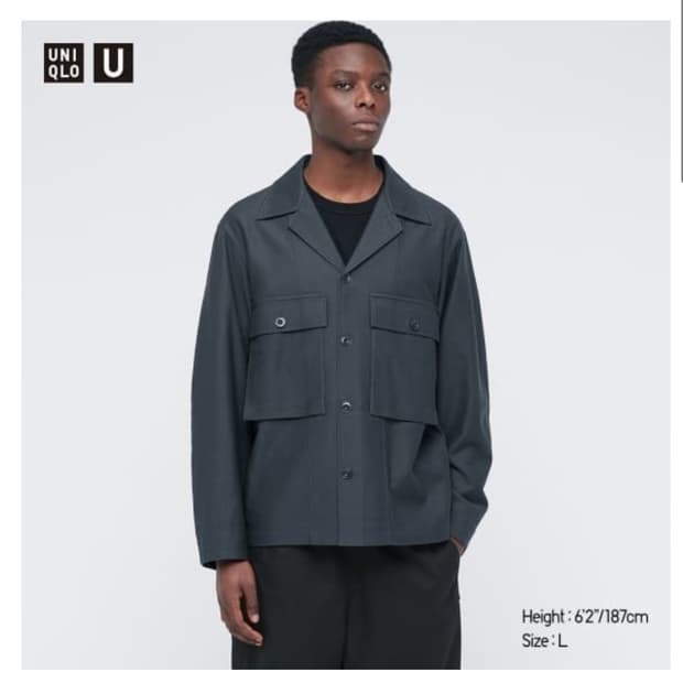 유니클로U/저지 셔츠 자켓 네이비/M