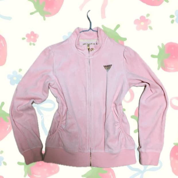 게스💗딸기우유 벨벳 집업