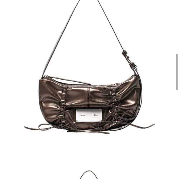 마뗑킴 셔링 리본 라운드 숄더백 브론즈 브라운 