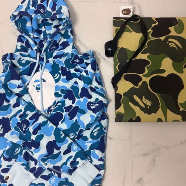 베이프 ABC카모 블루 후드티 (새거)