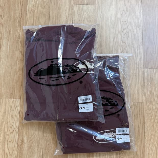 코르테이즈 corteiz puff 후드집업 셋업 버건디