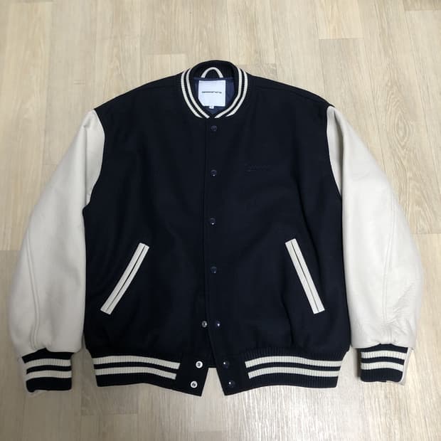 (XL) 에스피오나지 ESPIONAGE 스탠다드 바시티 자켓 네이비