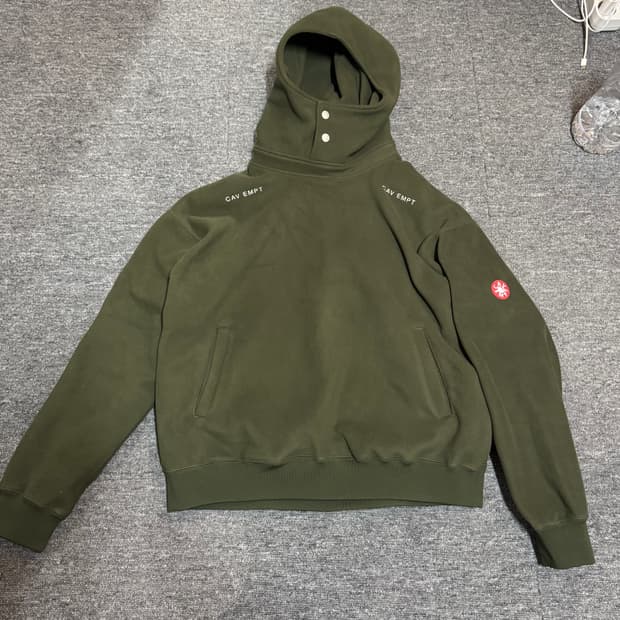 카브엠트 넥 스냅 플리스 후드 그린 - 24FW