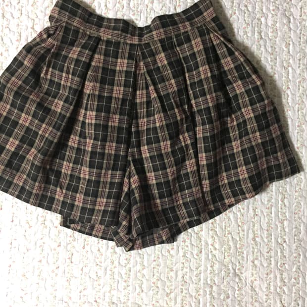 Vintage check skirt pants