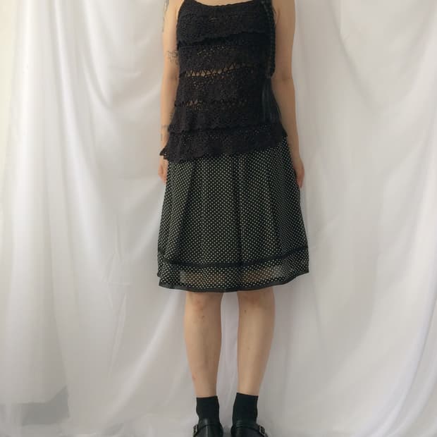 Crochet layer holter neck sleeveless