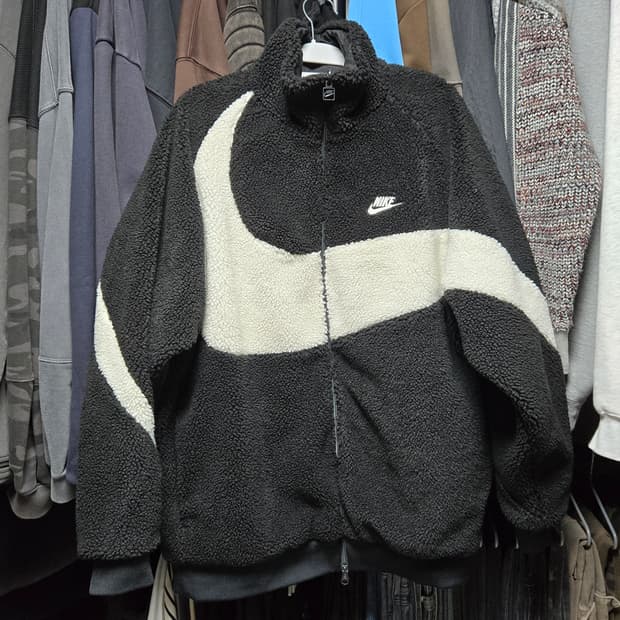 [판매](XL)나이키 빅 스우시 풀 집 자켓 - 블랙 세일