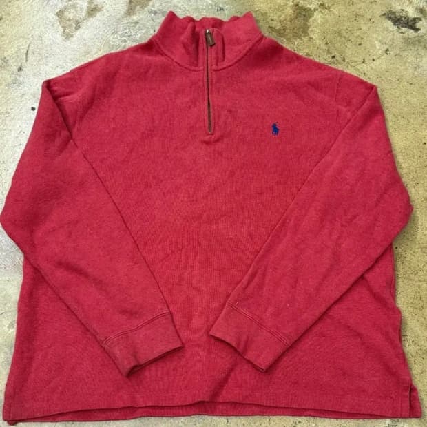 폴로 랄프로렌 레드 하프집업 니트