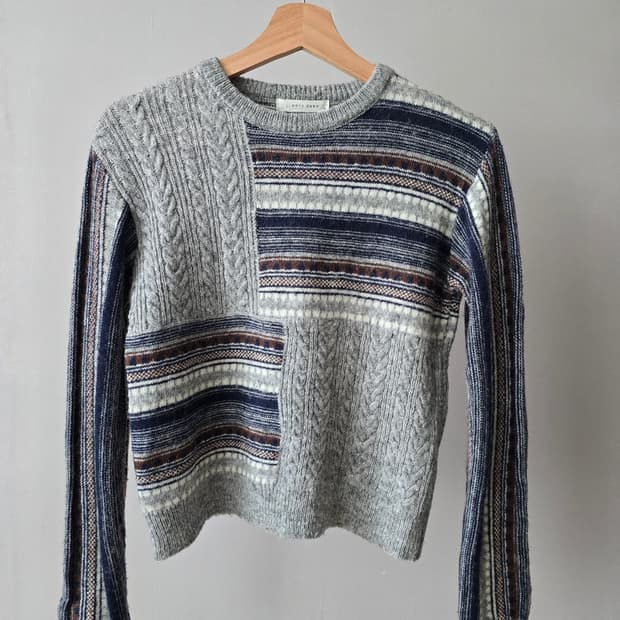 패치워크 케이블 울 니트