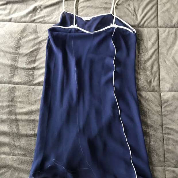 리본 시스루 슬립 원피스