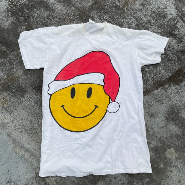 90s 산타 스마일 티셔츠