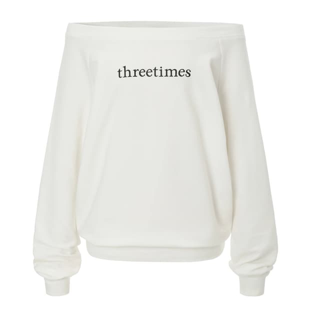 쓰리타임즈 베이직 로고 오프탑 화이트