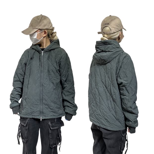 노스페이스 차콜 후드 패딩 자켓 L