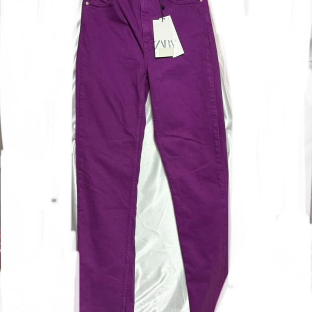 자라 데님팬츠 퍼플