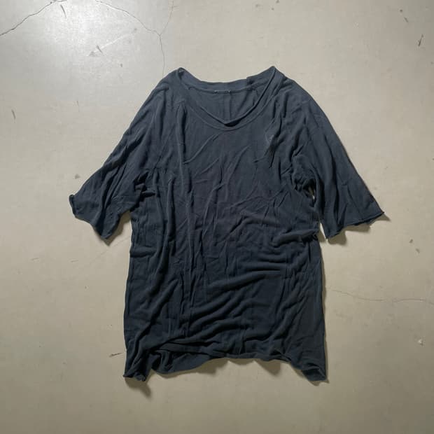 LANEUS Oversized Half Sleeve Knit T
