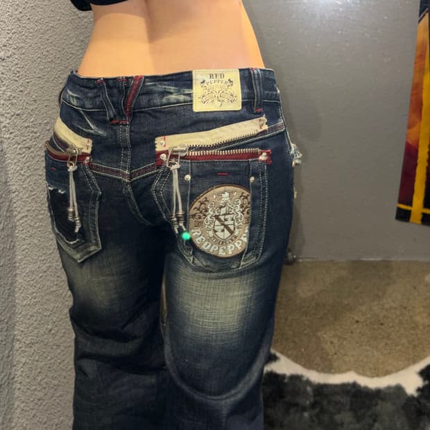 레드페퍼 세미부츠컷 데님팬츠