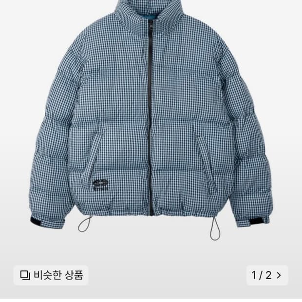 이알티알 ertr 블루 체크 패딩 s사이즈