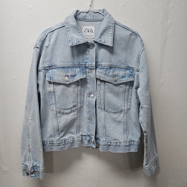 자라 연청 데님 청자켓 M