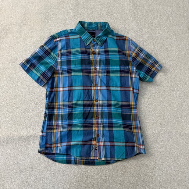 L 아메리칸 이글 체크 반팔 셔츠 0223T