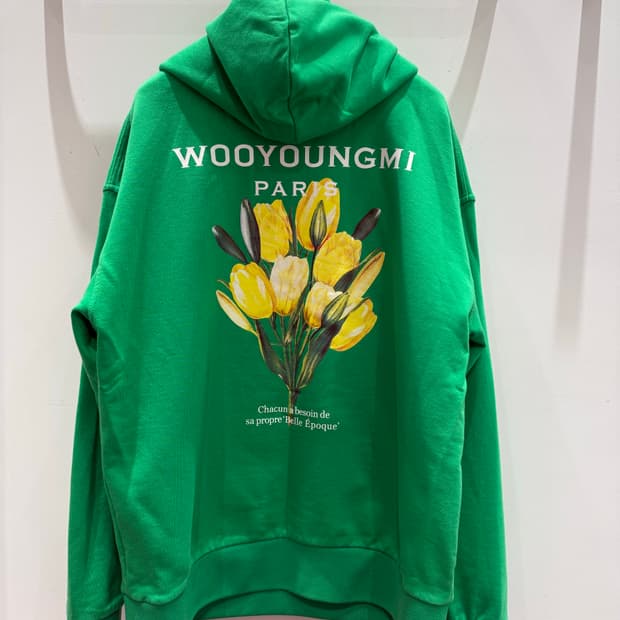 우영미 플라워 백로고 후드티 48