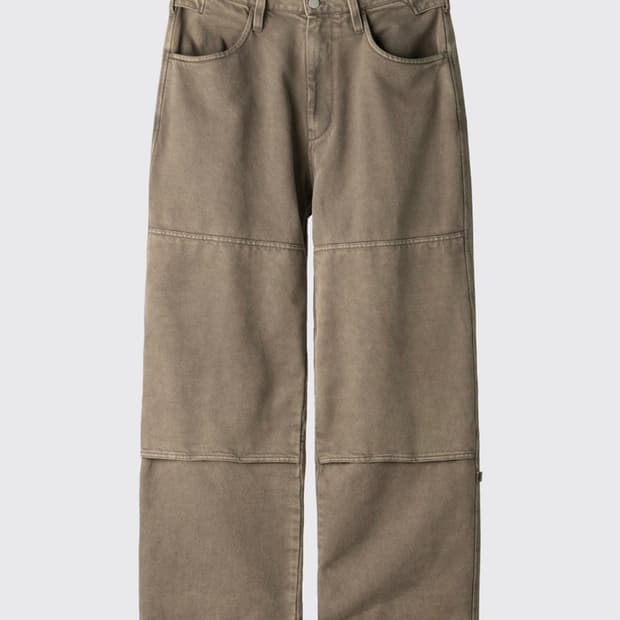 해칭룸 더블니 워크팬츠 워시드 베이지 