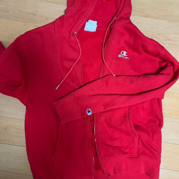 챔피온 레드 후드집업