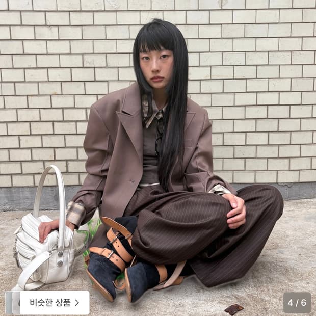 마조네 보이프렌드 더블버튼 자켓