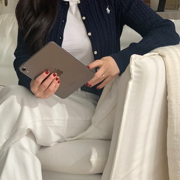 폴로 가디건 걸즈 L