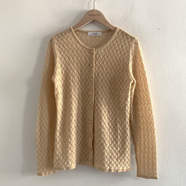 Zigzag Pattern Button Knit Cardigan