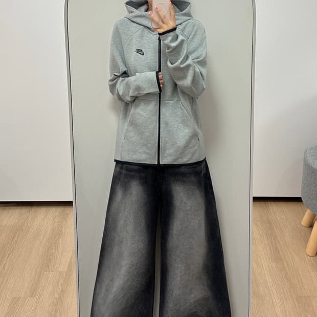 나이키 테크팩 풀집업 그레이 후드집업