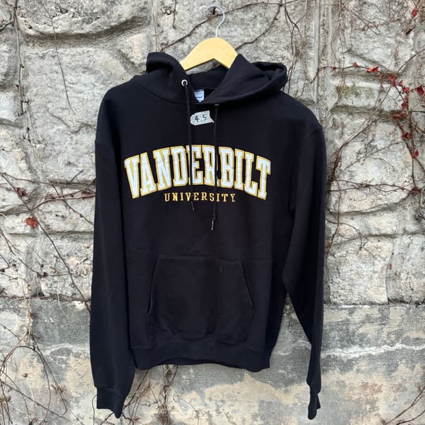 챔피온 빈티지 자수 로고 컬리지 후드티 블랙 후디 후드 m