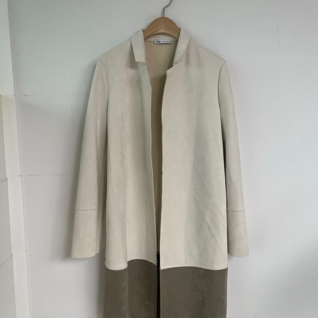 자라 ZARA 스웨이드 롱 자켓 55