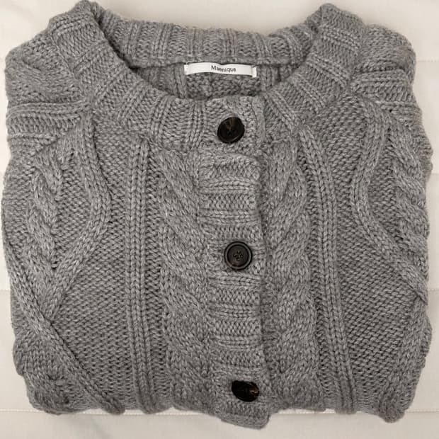 꽈배기 라운드넥 가디건