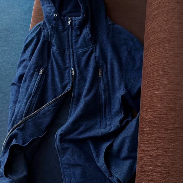 Mild cotton sweat 2way zip hood parka