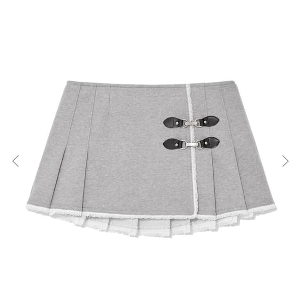 CIAO BUCKLE MINI SKIRT (GRAY) m size