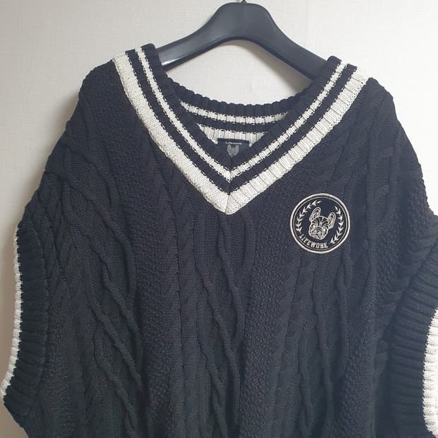 라이프워크 라독 니트 롱 베스트 블랙 🐕🖤