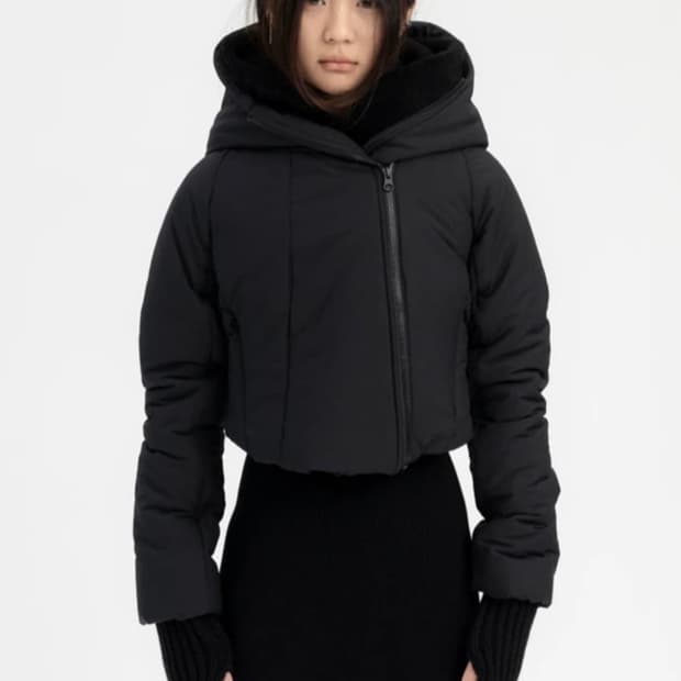 혜인서 크롭 패딩 블랙