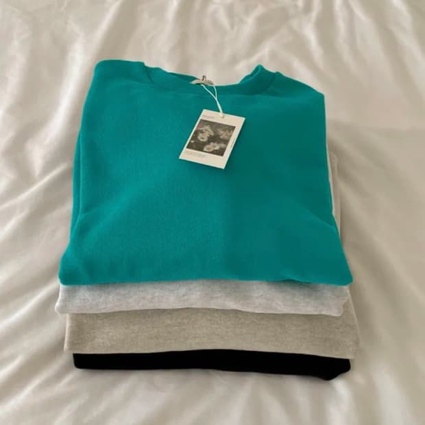 니어웨어 메이드 언유주얼리 모어리 맨투맨 스웻 / 블루그린