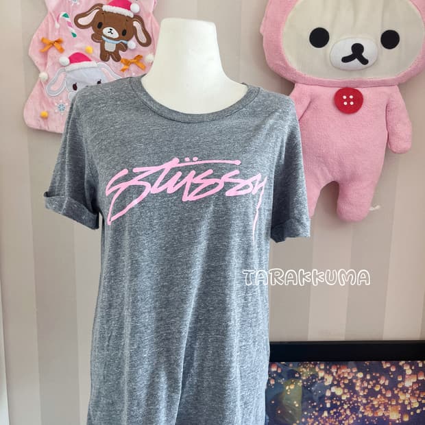 Stussy 스투시 그레이핑크 반팔티 빈티지