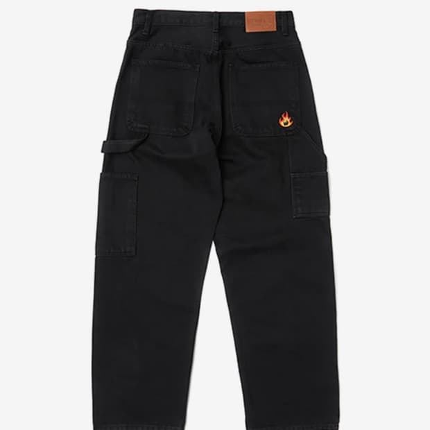 위캔더스 불꽃 카펜터 데님 워크 팬츠 블랙 M
