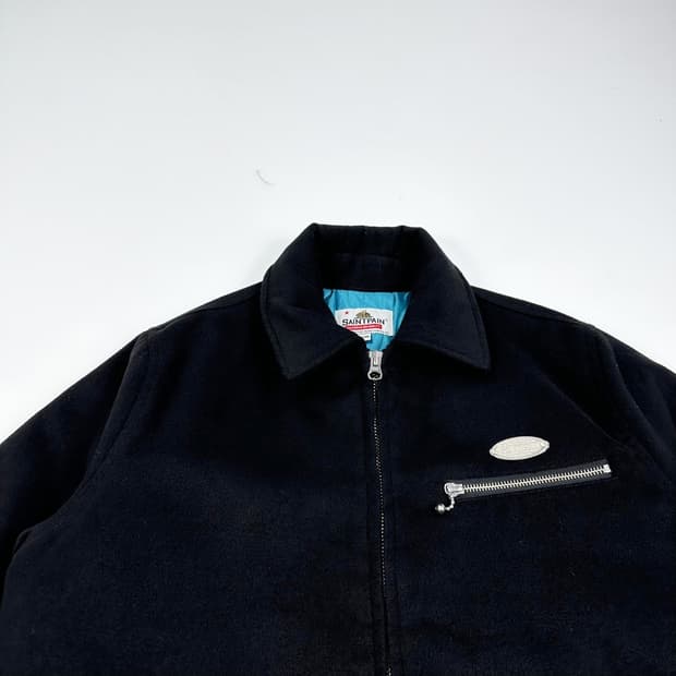 세인트페인 모직 블랙 누빔 블루종 자켓 (M)