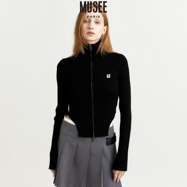 뮤제(MUSEE) 아베크 언발란스 집업 니트가디건 55