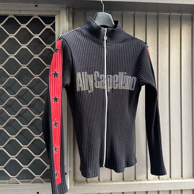 Vintage star biz point knit zip up
