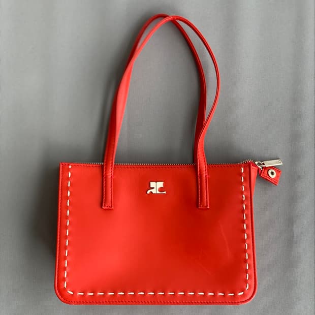 COURREGES Red Mini Dot Bag